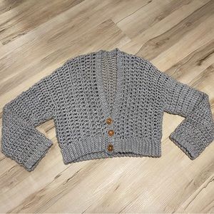 Hand crocheted cropped cardigan